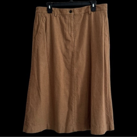 Vintage LL Bean Brown Classic Fit Straight Skirt Size 14P - Picture 1 of 5
